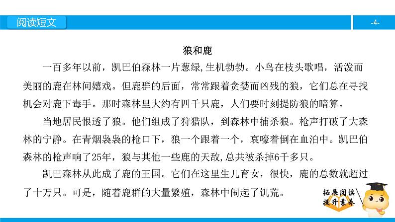 三年级【专项训练】课外阅读：狼和鹿（上）课件PPT04