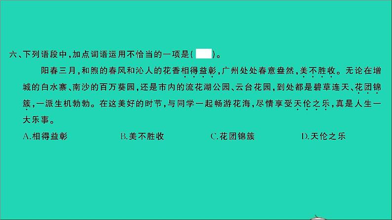 2021年语文专题三词语第四讲成语的归类理解积累与运用习题课件第6页