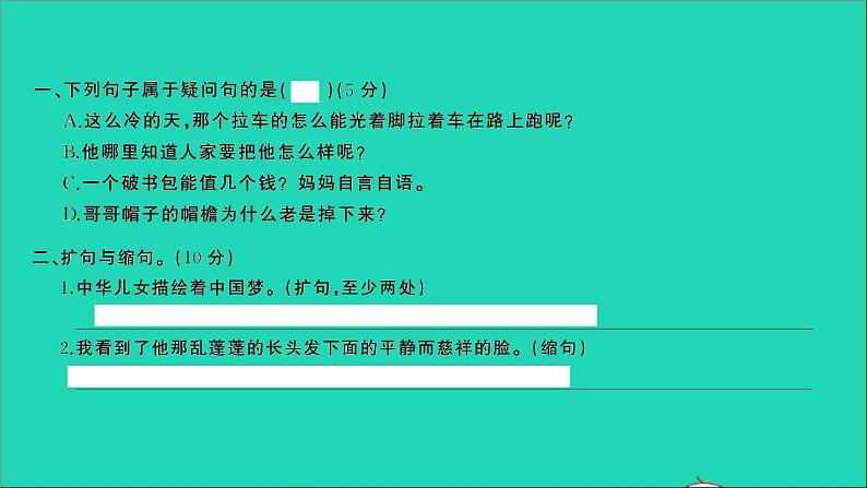 2021年语文专题四句子专项复习检测习题课件02