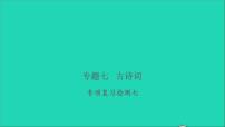 2021年语文专题七古诗词专项复习检测习题课件