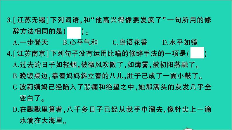 2021小升初语文归类冲刺专题三句子专项八修辞手法句式转换仿写课件03