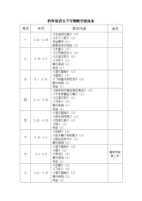 新人教版四年级语文下学期教学进度表