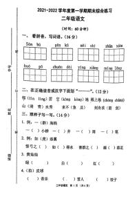 江苏省宿迁市实验小学2021-2022学年二年级上学期语文期末测试卷（PDF版无答案）