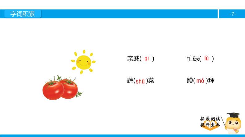 四年级【专项训练】课外阅读：“番茄太阳”（上）课件PPT07