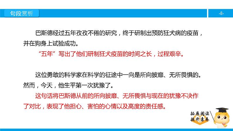 四年级【专项训练】课外阅读：巴斯德征服狂犬病（下）课件PPT08