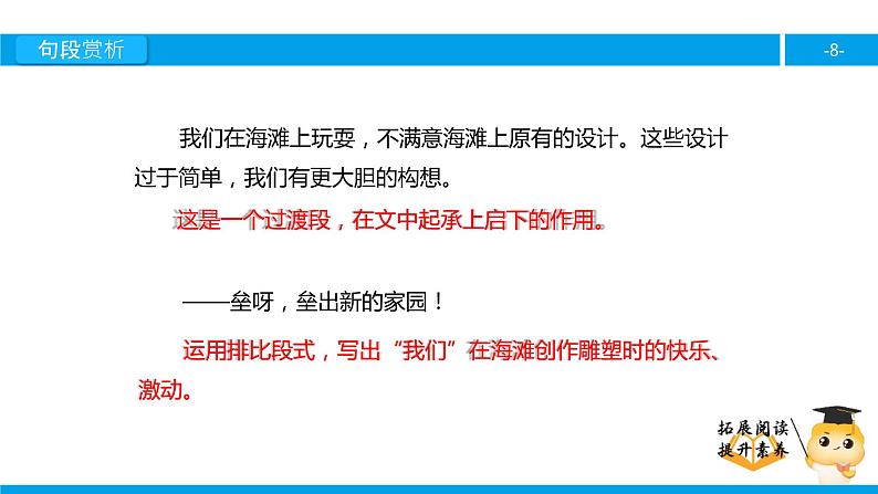 四年级【专项训练】课外阅读：海滩上的雕塑（下）课件PPT第8页