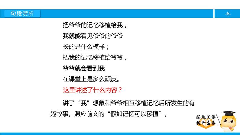 四年级【专项训练】课外阅读：假如记忆可以移植（下）课件PPT06