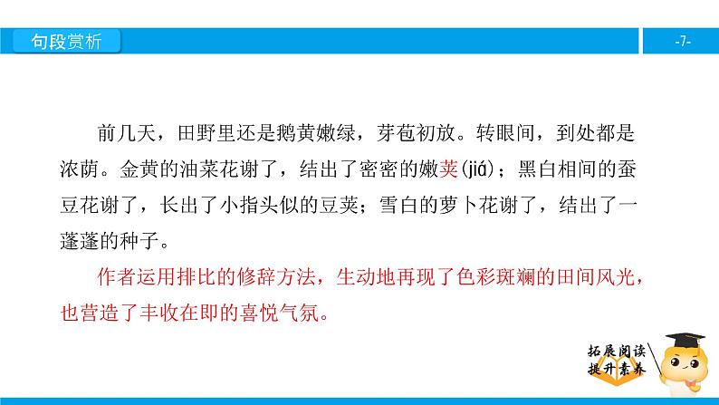 四年级【专项训练】课外阅读：麦哨（下）课件PPT第7页