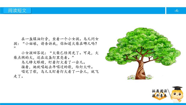 四年级【专项训练】课外阅读：去年的树（下）课件PPT第4页