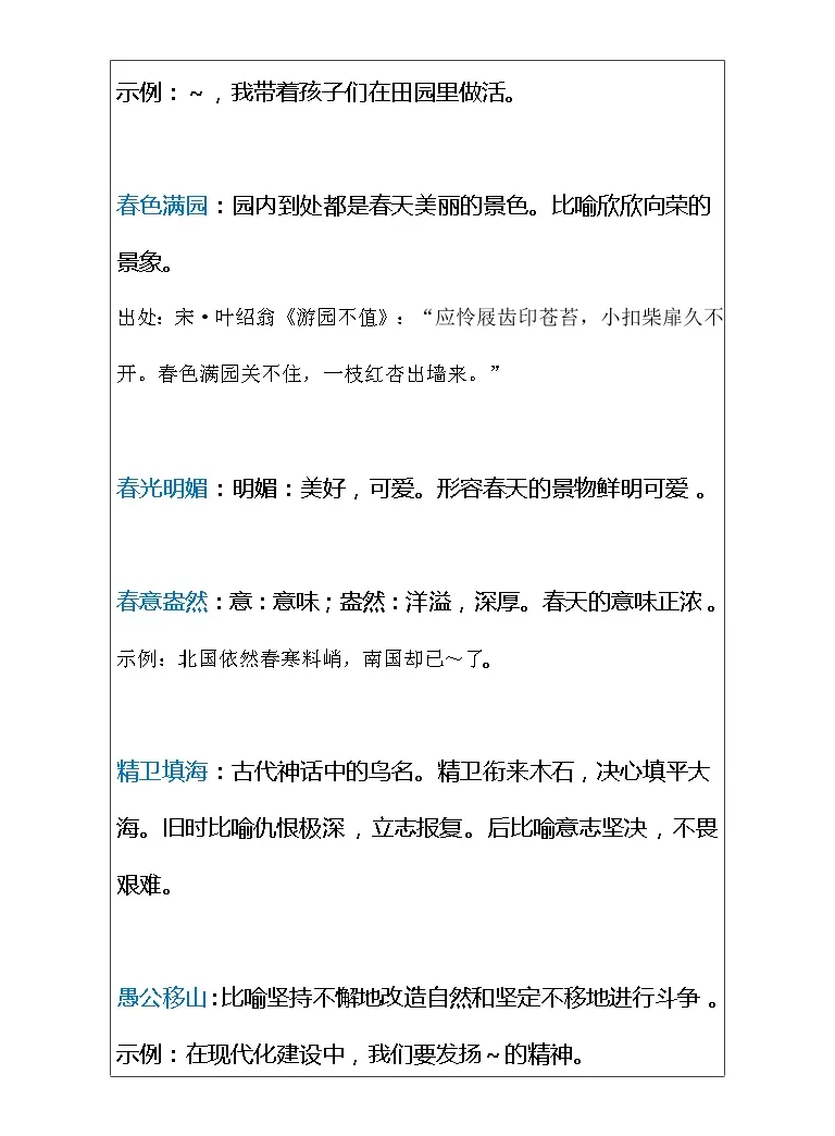 一年级语文下册课本中必须掌握的成语及解释 教习网 课件下载