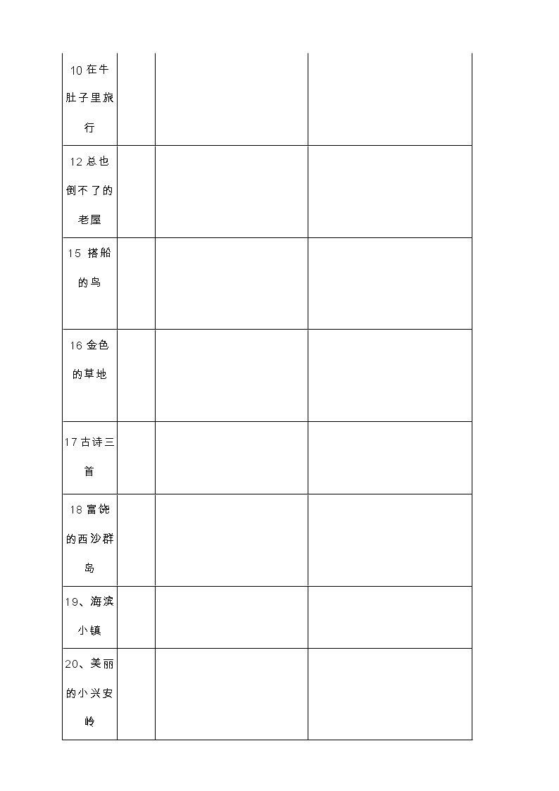 部编版三年级语文上册必背必考知识点名师梳理(暑假预习、附检测表)学案03