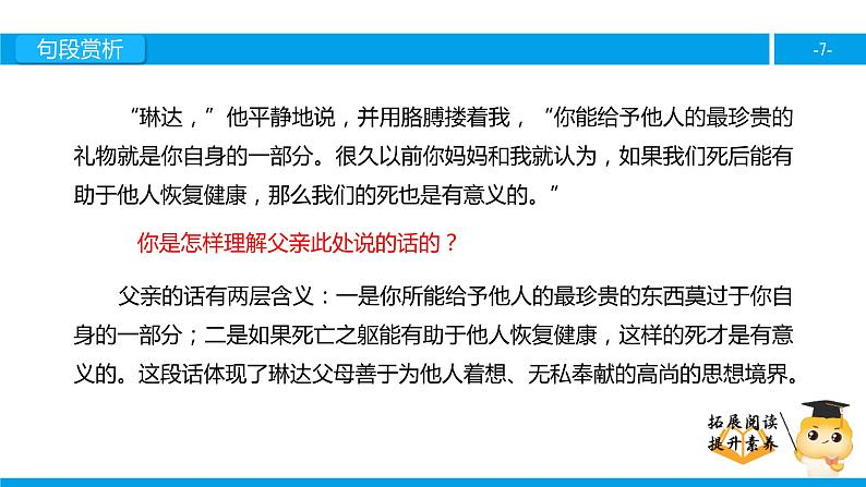 四年级【专项训练】课外阅读：永生的眼睛（下）课件PPT第7页