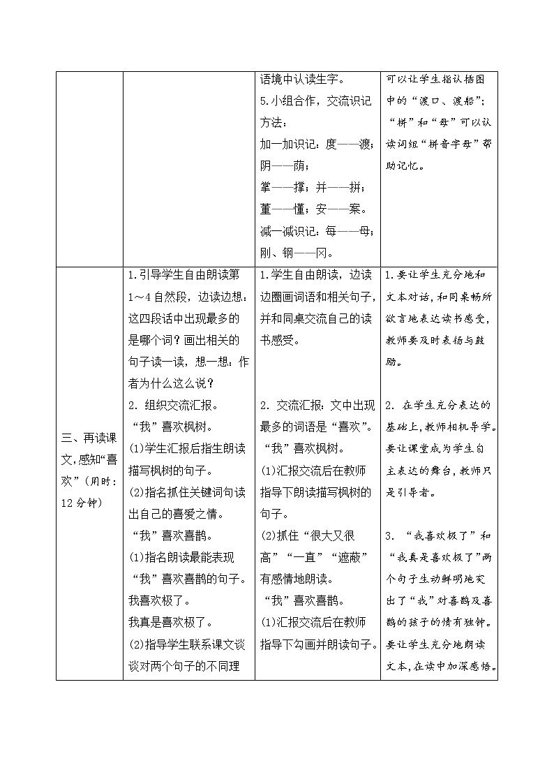 二年级下册语文9《枫树上的喜鹊》导学案03
