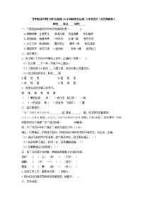 【寒假自学课】知识点衔接 02字词梳理及运用 六年级语文（含答案）练习题