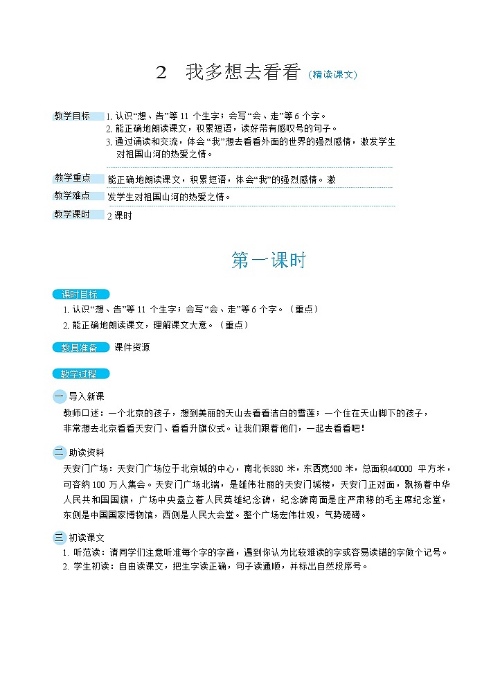 2 我多想去看看( 精读课文)第1页