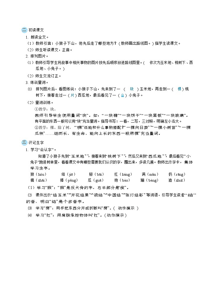 18 小猴子下山( 精读课文)第2页