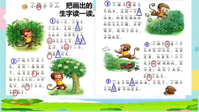 18.小猴子下山  第一课时第3页