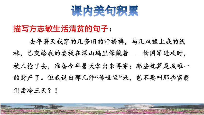人教版五年级下册语文 第4单元 12.清贫拓展积累课件03