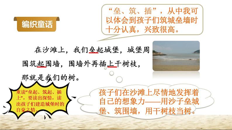 人教版二年级下册语文 第4单元 10 沙滩上的童话品读释疑课件第8页