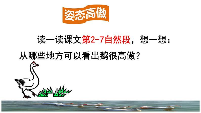 人教版四年级下册语文 第4单元 15.白鹅品读释疑课件08