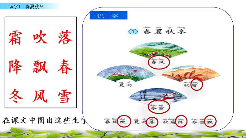 人教部编版语文一年级下册《识字——春夏秋冬》课件第3页