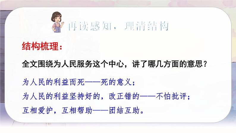 人教版语文六年级下册 第四单元12.为人民服务PPT课件+教案06
