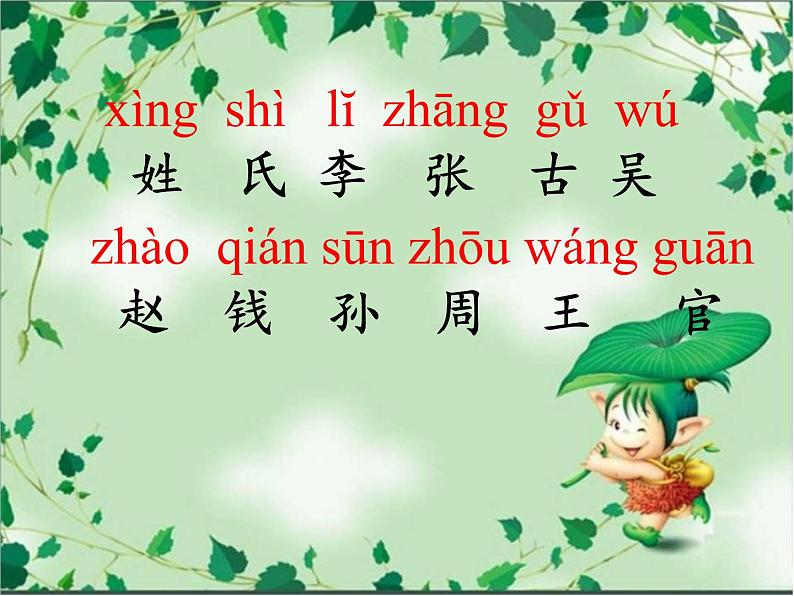 人教部编版语文一年级下册《识字——姓氏歌》课件20第4页