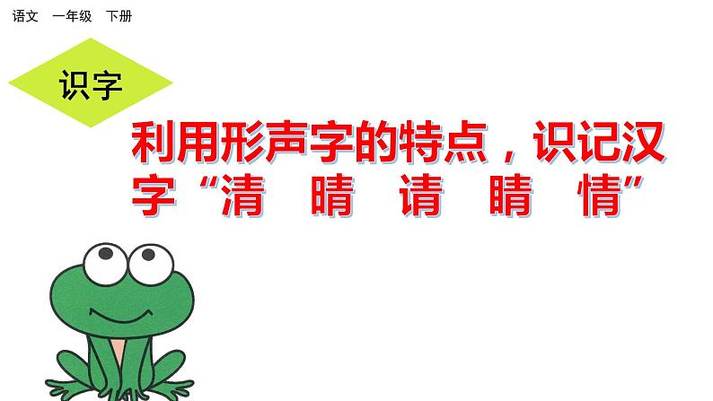 人教部编版语文一年级下册《识字（一）——小青蛙》课件30第1页