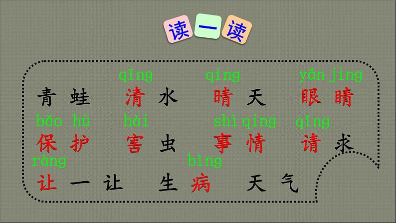 人教部编版语文一年级下册《识字（一）——小青蛙》课件11第5页