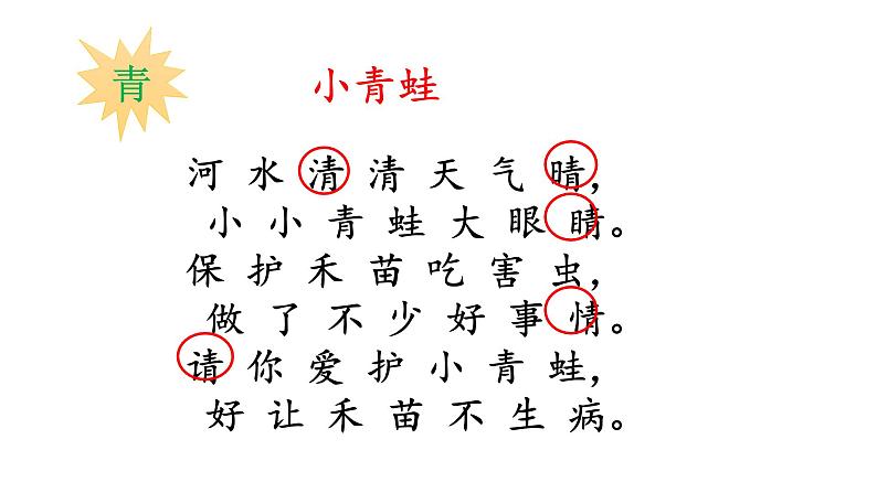 人教部编版语文一年级下册《识字（一）——小青蛙》课件7第7页