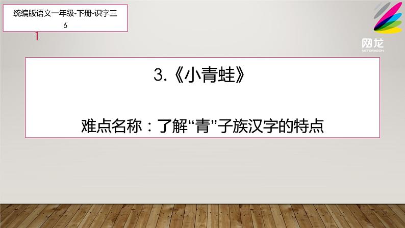 人教部编版语文一年级下册《识字（一）——小青蛙》课件12第1页