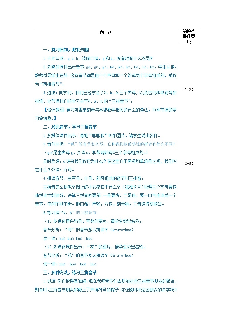 2021秋一年级语文上册汉语拼音5gkh教案新人教版练习题03