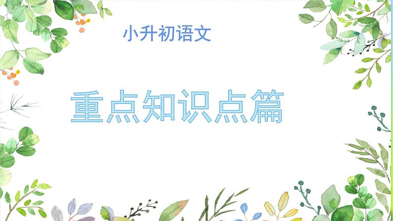小升初语文重点知识点专项复习完美版课件PPT第1页
