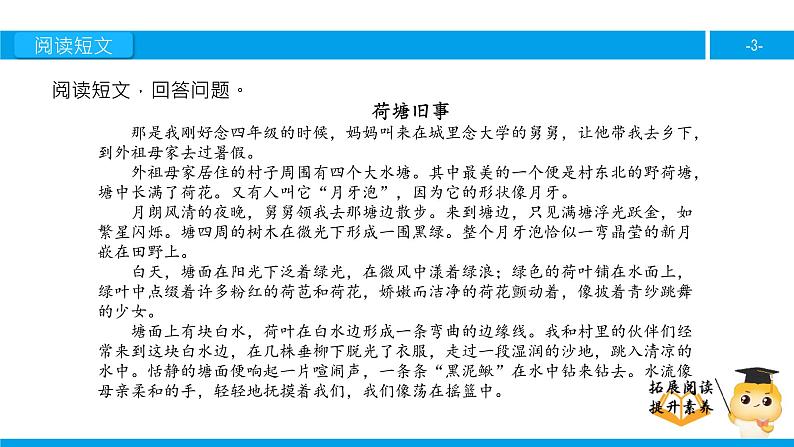 六年级课外阅读：荷塘旧事 （下）课件PPT第3页