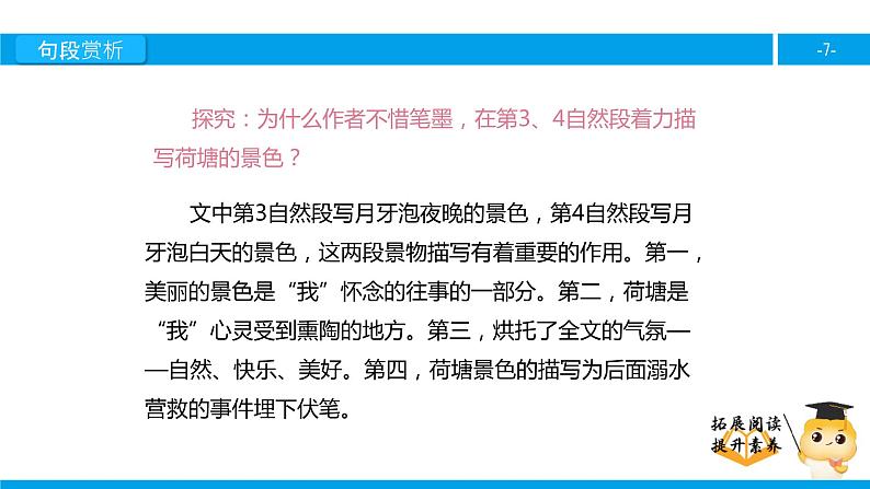 六年级课外阅读：荷塘旧事 （下）课件PPT第7页