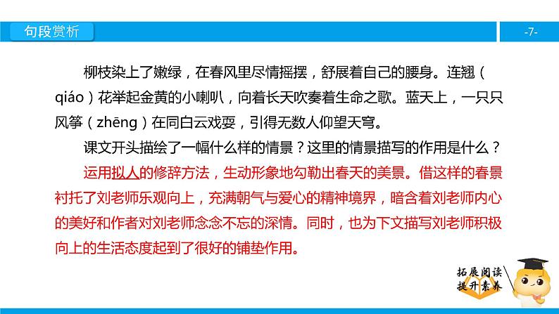 六年级课外阅读：理想的风筝（下）课件PPT第7页