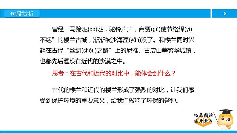 六年级课外阅读：楼兰的忧郁（下）课件PPT第8页