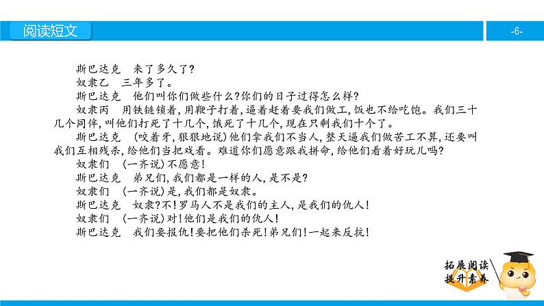 六年级课外阅读：奴隶英雄（下）课件PPT第6页