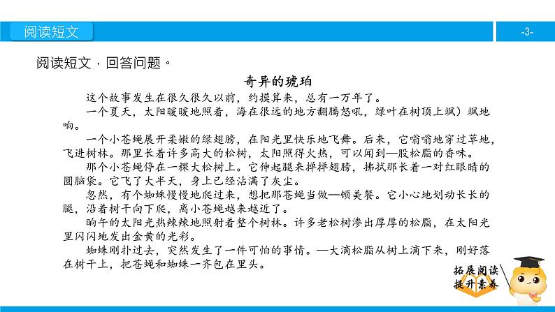 六年级课外阅读：奇异的琥珀（下）课件PPT第3页