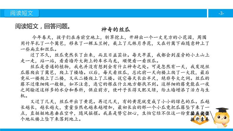 六年级课外阅读：神奇的丝瓜（下）课件PPT第3页