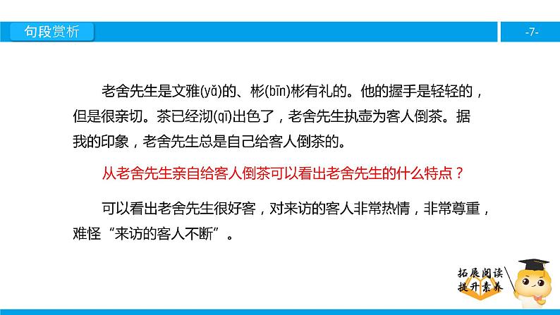 六年级课外阅读：我了解的老舍先生（下）课件PPT第7页