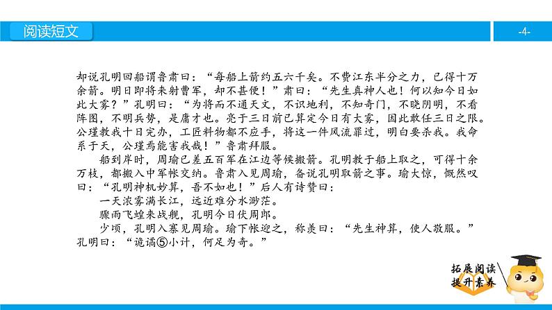 六年级课外阅读：用奇谋孔明借箭（下）课件PPT第4页