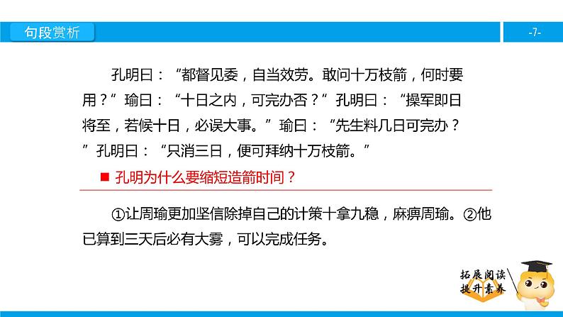 六年级课外阅读：用奇谋孔明借箭（下）课件PPT第7页