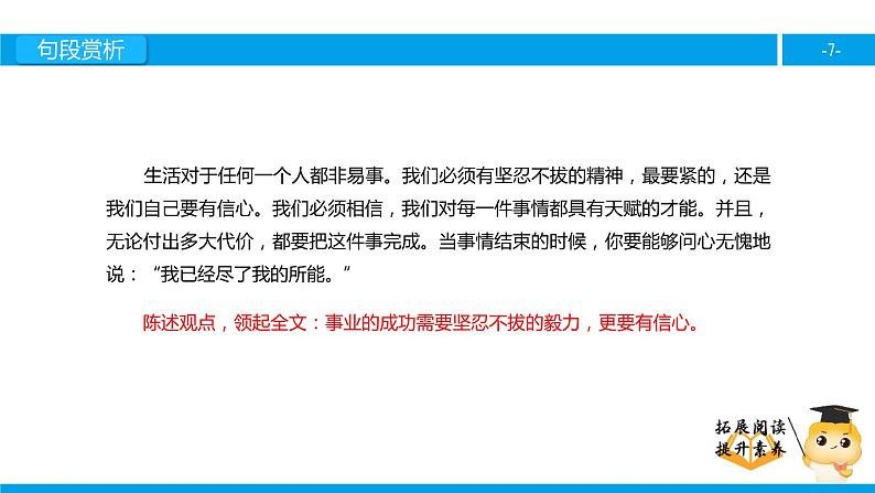 六年级课外阅读：我的信念（下）课件PPT第7页