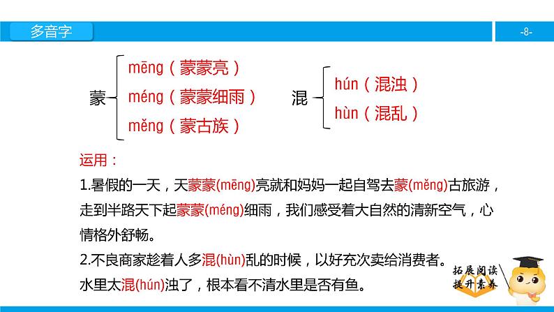 五年级【专项训练】课外阅读：月光启蒙（上）课件PPT08