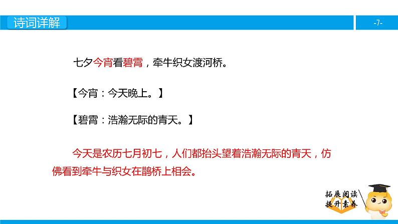 三年级【专项训练】诗词阅读：乞巧课件PPT07