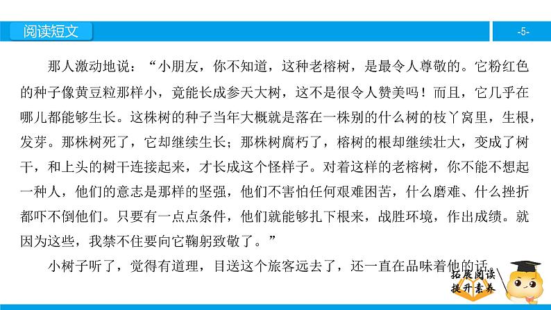 三年级【专项训练】课外阅读：一株老树和两个怪人（上）课件PPT05