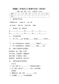 部编版二年级语文上册期中试卷（加答案）