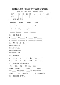 部编版三年级上册语文期中考试卷及答案1套