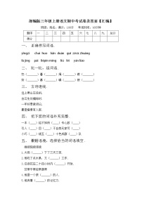 部编版三年级上册语文期中考试卷及答案【汇编】